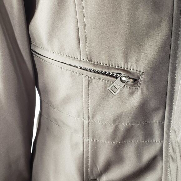 Andrew Marc Jacket Women XS Brown Anorak w/ Faux Fur Water Resistant Long Length - Picture 7 of 15